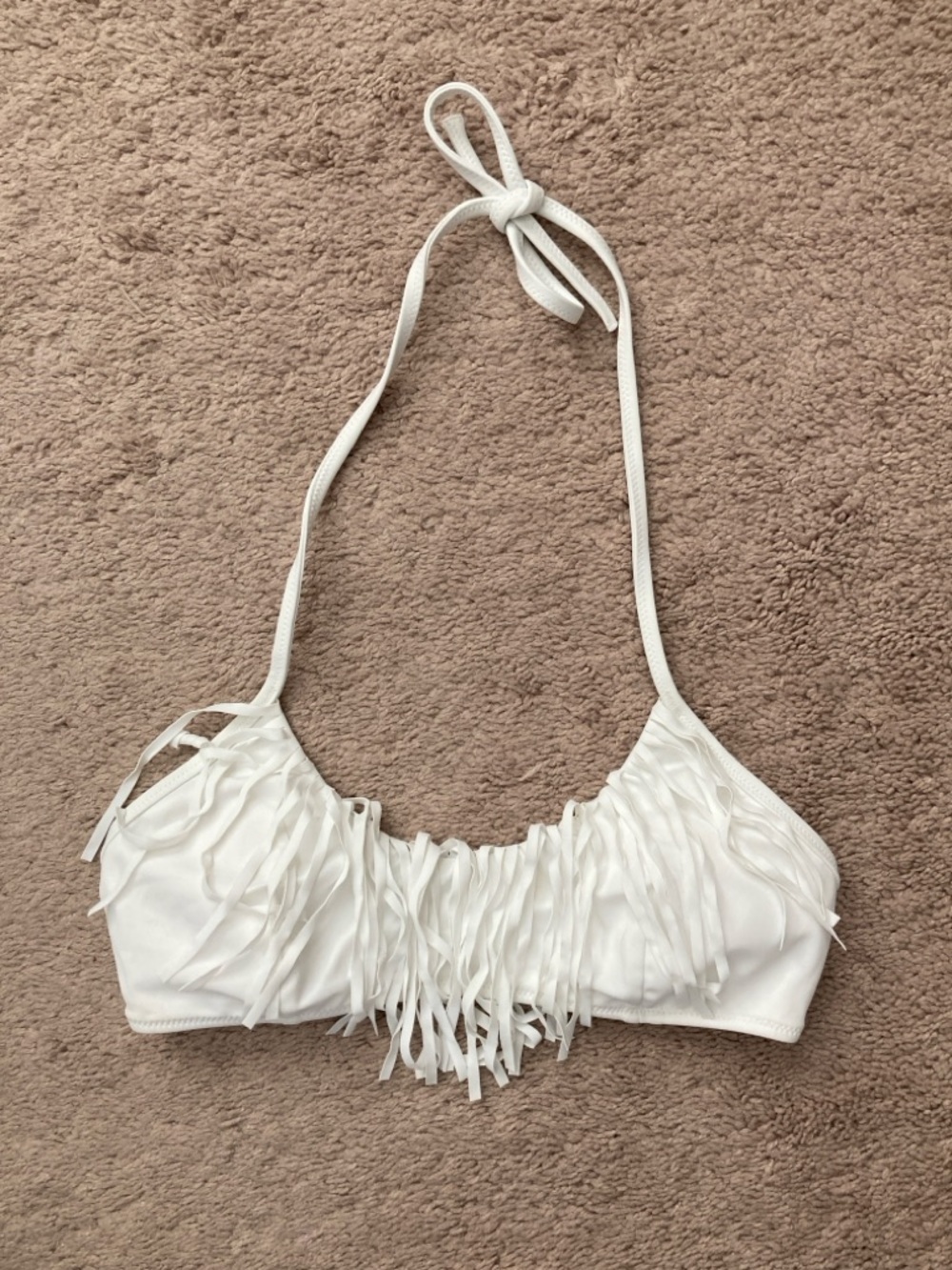 Victoria’s Secret white fringe bikini top size XS